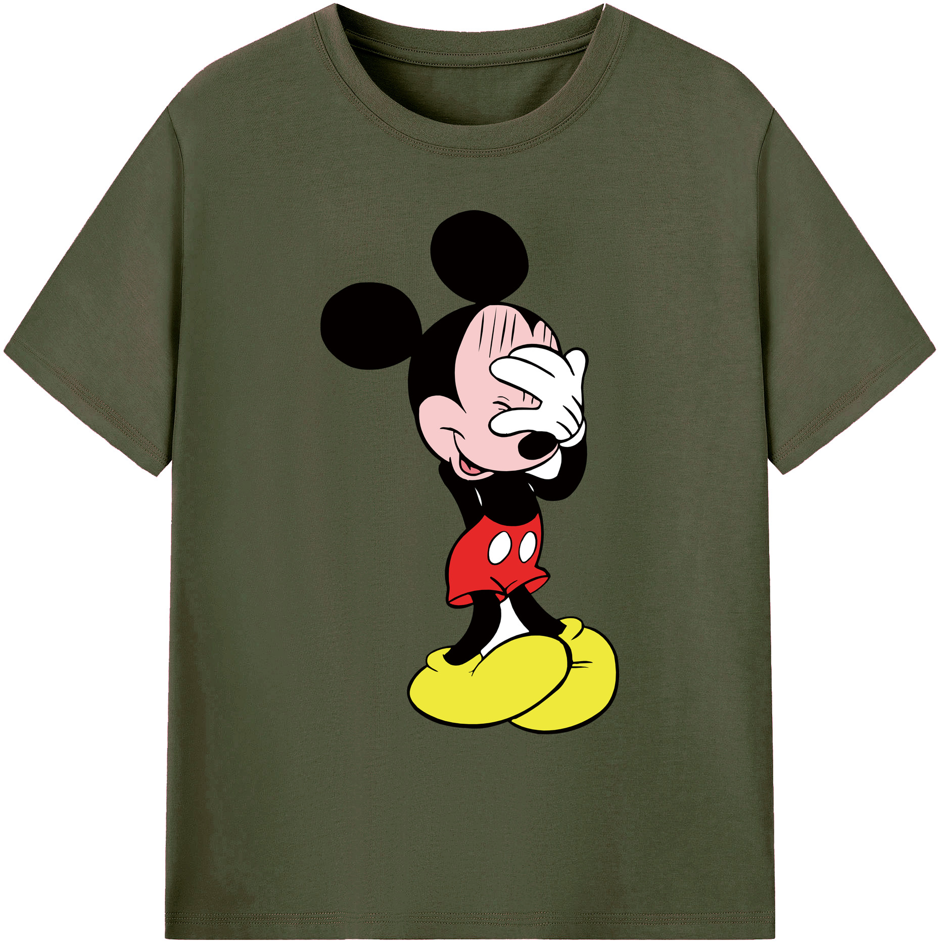 ミッキーマウス Mickey Mouse 綿100％ メンズ半袖Tシャツ｜肌触りやわらか＆通気性